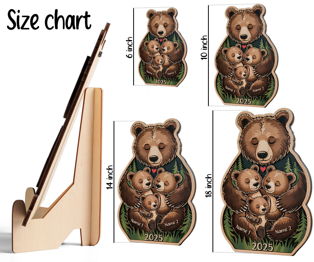 Personalized 2-Layer Wooden Bear Family Puzzle, Baby puzzle, Family Name, Gift for Dad, and Unique Home Decor, Gift for Parents, Gift for Mum