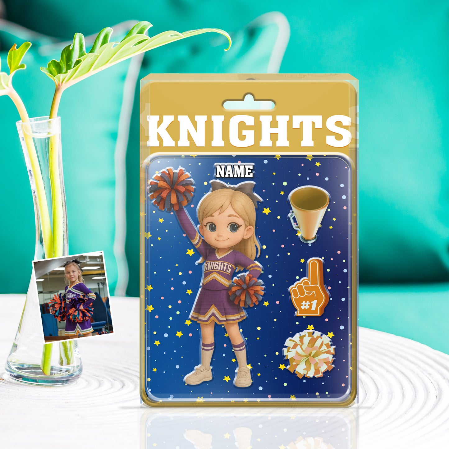 Personalized Cheerleader Acrylic Plaque β Custom Chibi Cheer Gift for Girls β Name Sign Keepsake for Cheerleading Fans & Teen Room Decor