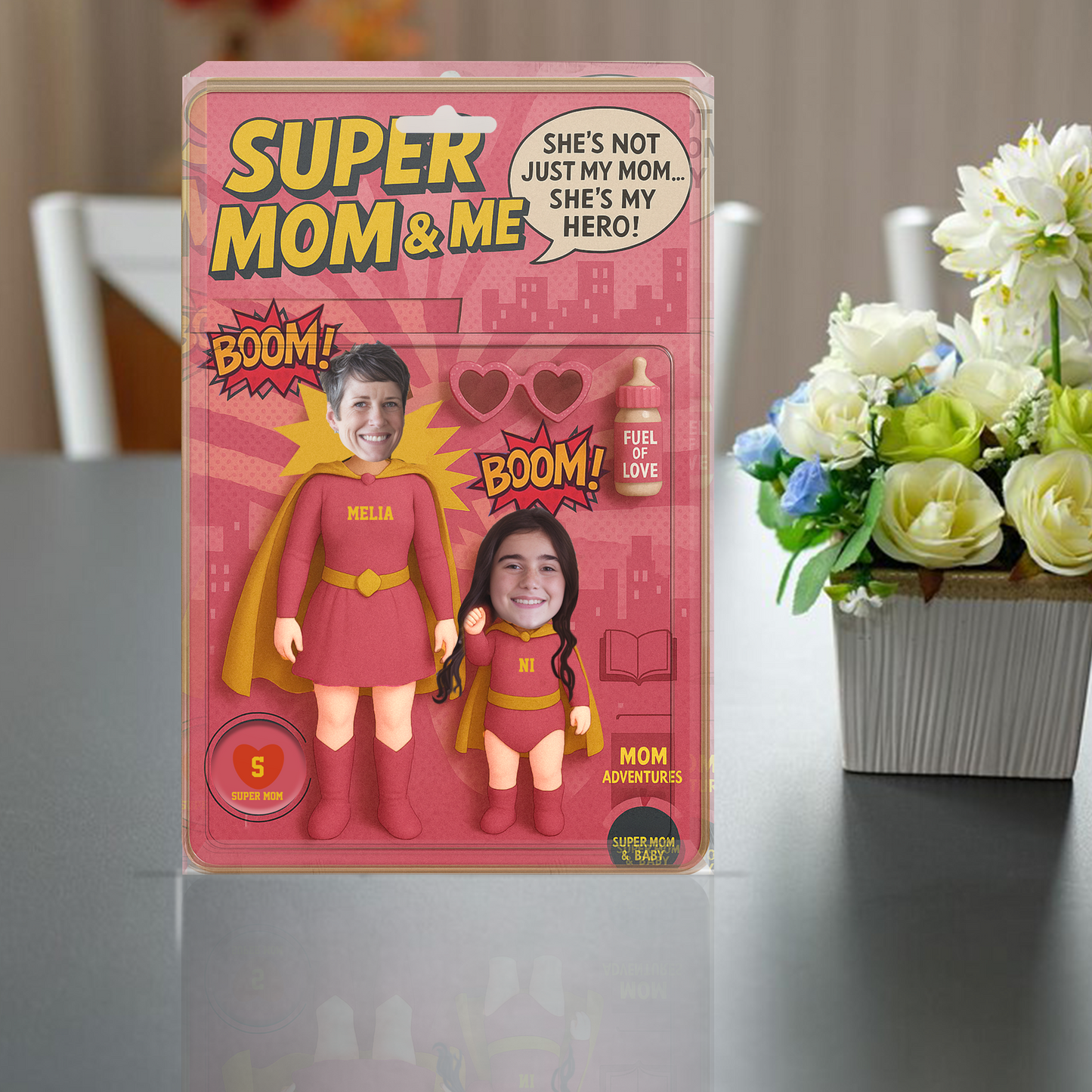 Super mom, Personalized supper mama Figure plastic box ,Personalized Acrylic Block Plaque, mother's Day Gift, Wife gift, Mum gift, super kids, super club, custom name family member, catch the best mom ever