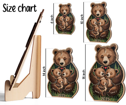 Personalized 2-Layer Wooden Bear Family Puzzle, Baby puzzle, Family Name, Gift for Dad, and Unique Home Decor, Gift for Parents, Gift for Mum