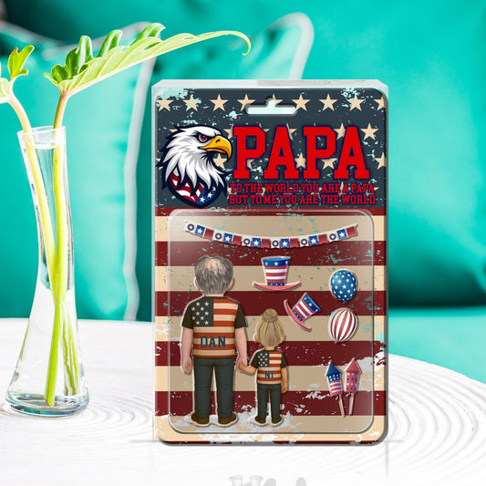 Custom Dad And Kids Back View Figure ,Personalized Acrylic Block Plaque, Father's Day Gift for Dad, Gift for Husband