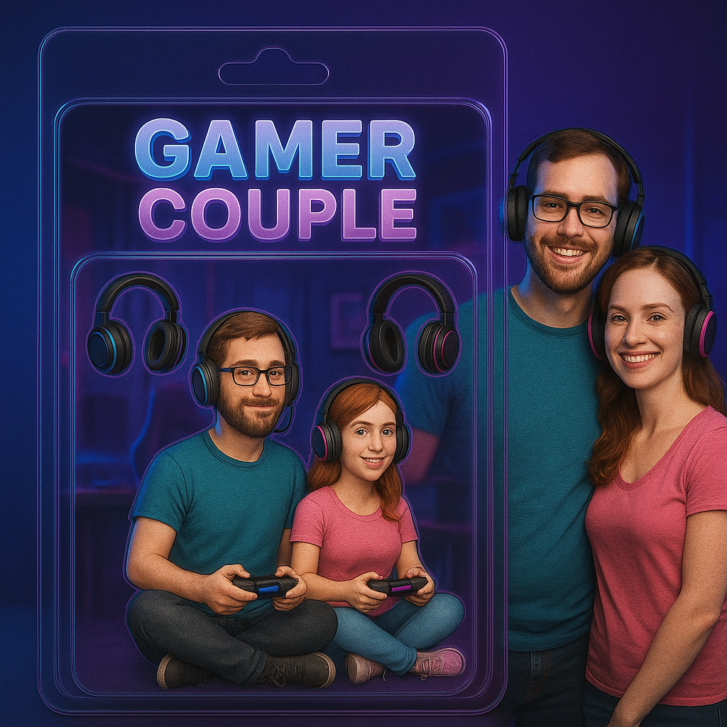 Custom Gamer Action Figure Portrait – For Streamers, Gamers, Game Couples & Fans