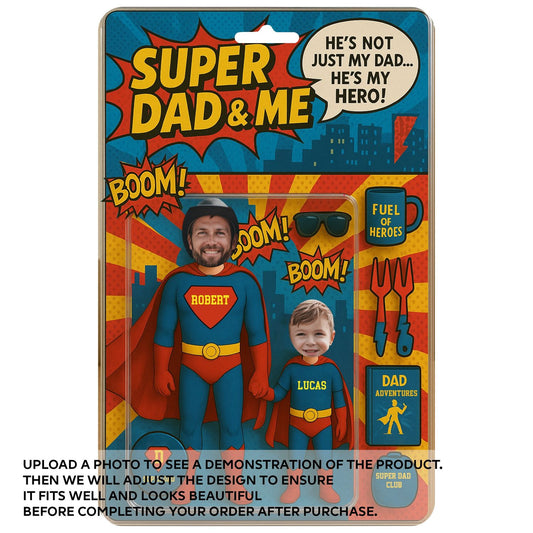 Super dad, Personalized supper papa Figure plastic box ,Personalized Acrylic Block Plaque, Father's Day Gift, Husband gift, Dad gift, super kids, super club, custom name family member, catch the best dad ever