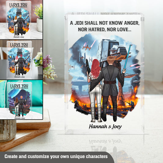Star Wars Anakin Skywalker and Padme Amidala personalized characters fanart Acrylic Block Plaque, Galaxy's Edge , May The Force Be With You, couple gift, mom dad star wars fan gift