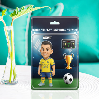 Soccer Fan Gift – Custom 3D Chibi Football Star Acrylic Plaque, Personalized Player Display, Unique Collectible Decor for Kids & Fans