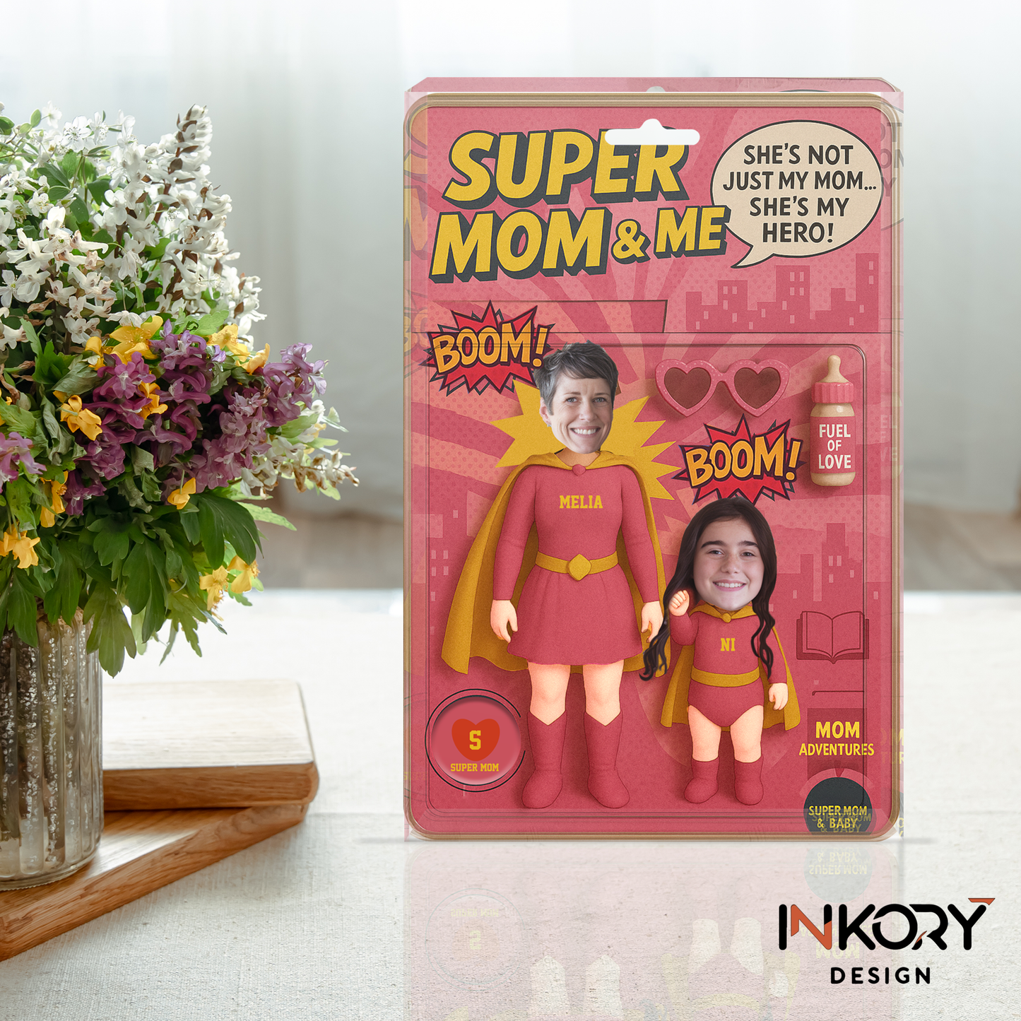 Super mom, Personalized supper mama Figure plastic box  ,Personalized Acrylic Block Plaque, mother's Day Gift, Wife gift, Mum gift, super kids, super club, custom name family member, catch the best mom ever